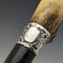 1894 British Antique Men's Cane Sterling Silver Decorated Antler Handle Black Shaft 84cm